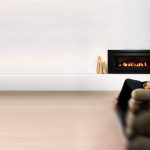 Gas Fire Log Set Lifestyle Insitu Family Living relaxing