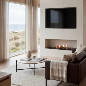 Log Fireplace Built In