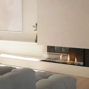 ESCEA DN LEFT HAND CORNER GAS FIREPLACE HAUS COLELCTIVE BRISBANE GOLD COAST SUNSHINE COAST
